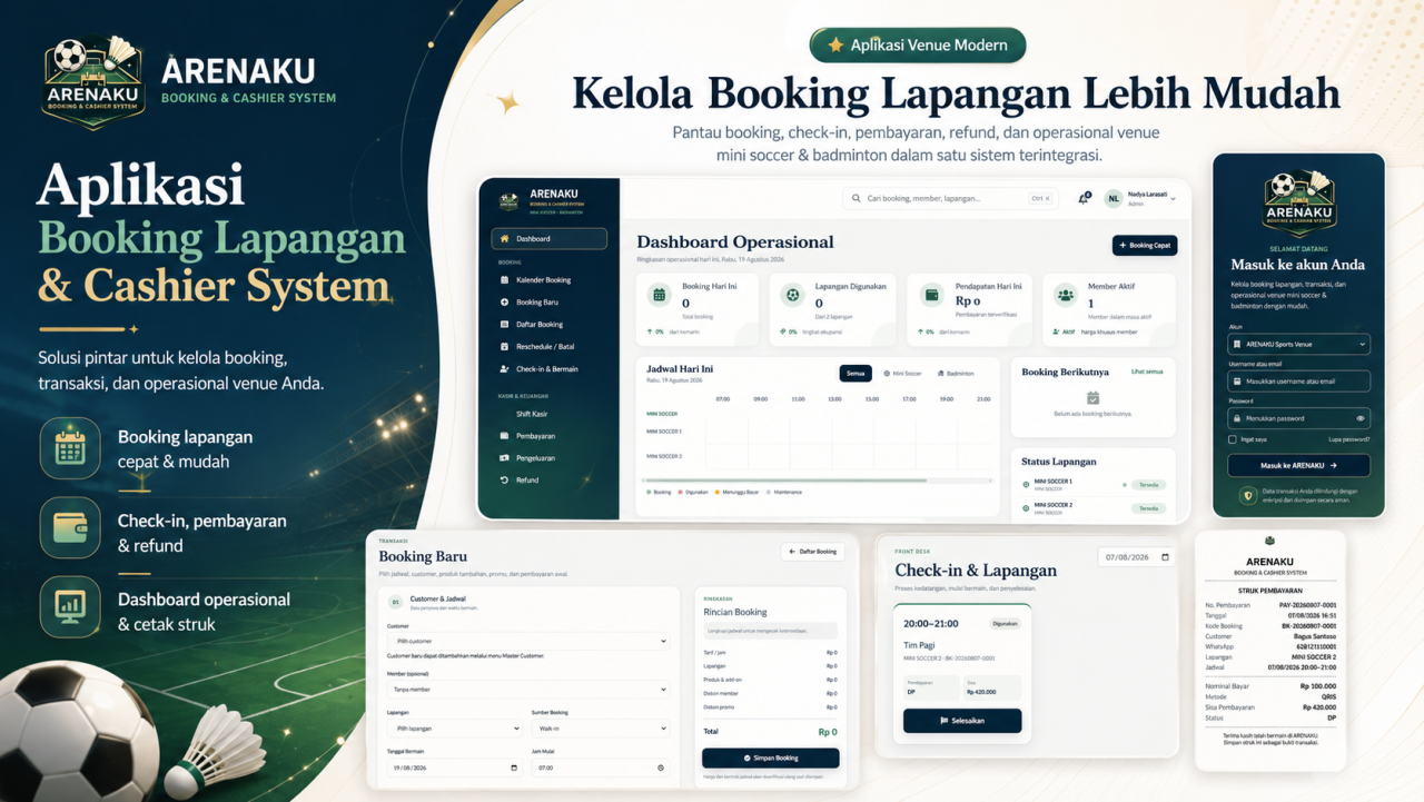Aplikasi Booking Lapangan & Kasir Sport Arena