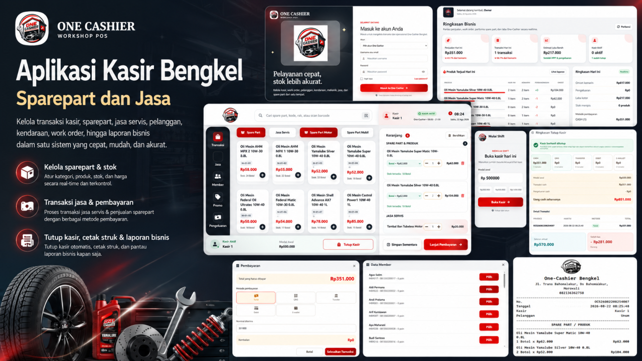Aplikasi Kasir Bengkel - Sparepart dan Jasa